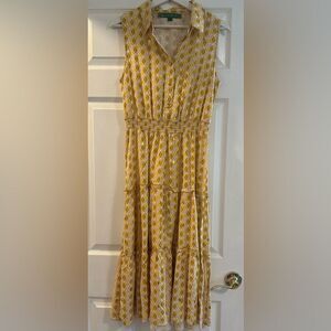 Yellow Geometric Midi Dress